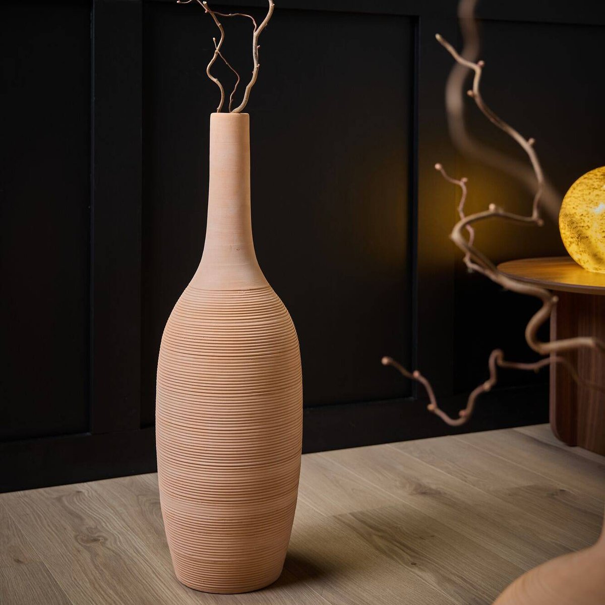 Vase à poser au sol en céramique terracota H66cm - MILANO marron, CAMIF