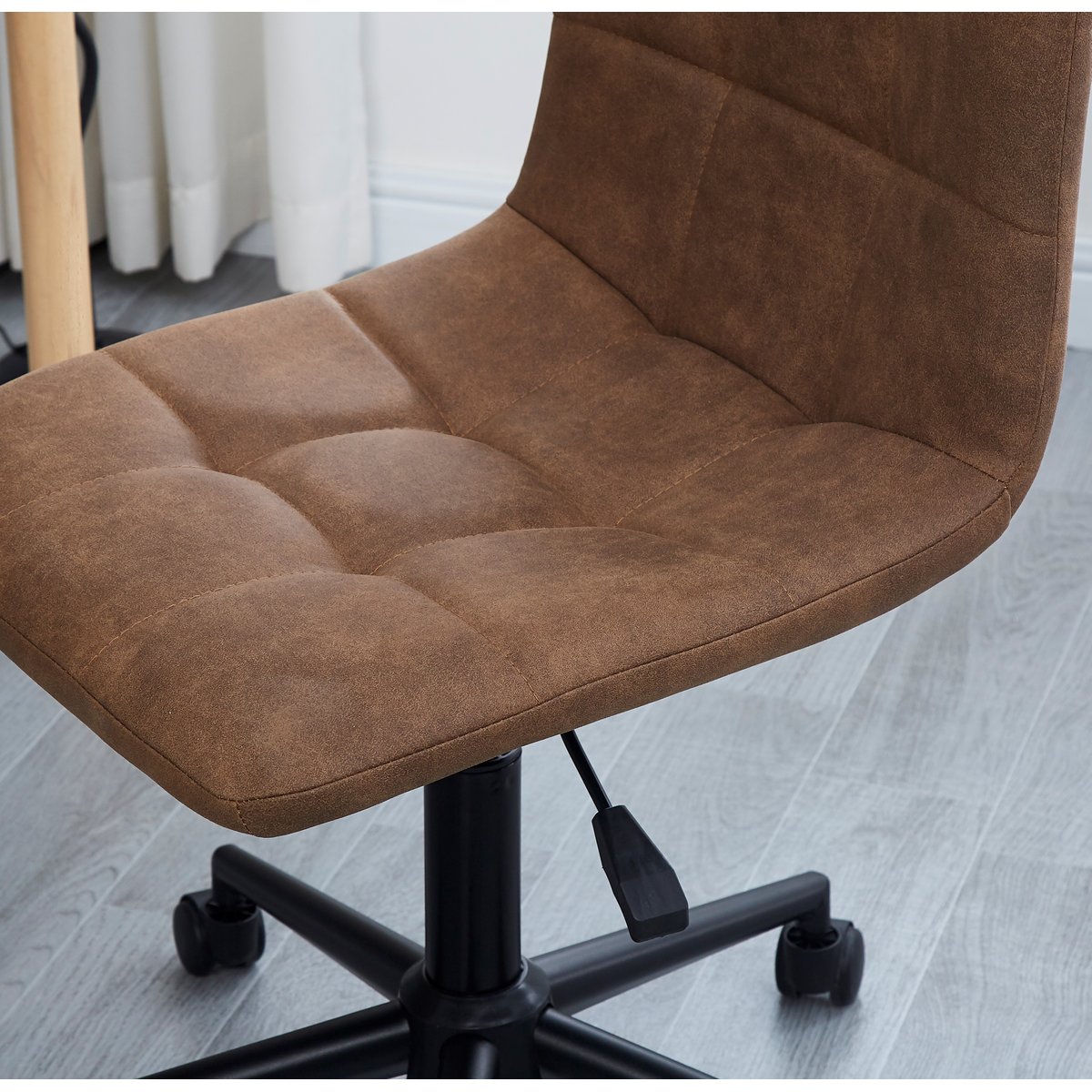 Chaise de bureau, base métallique, BJORN marron vintage, NORDLYS