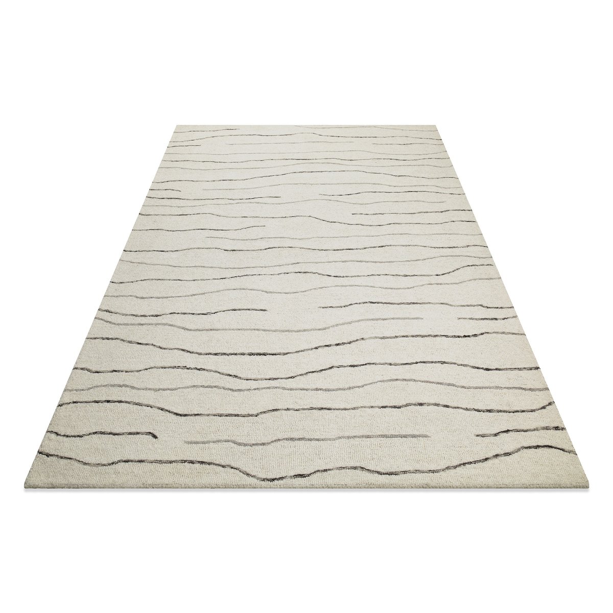 Tapis design à motifs lignes ,  HAMPTONS ELEVEN blanc crème, WECON HOME