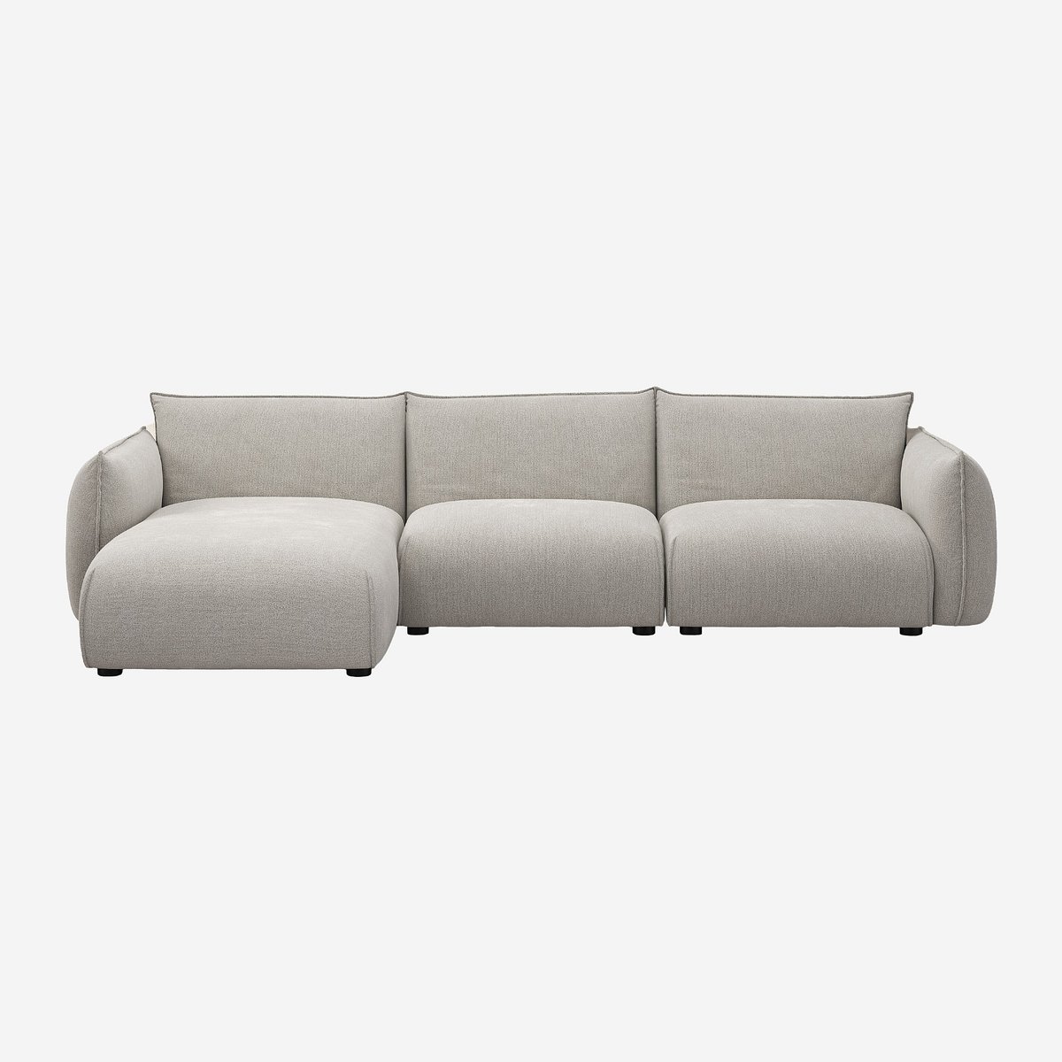 Canapé d'angle gauche en tissu CELESTE gris clair, HABITAT