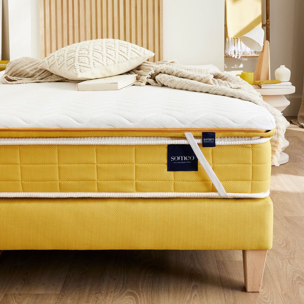Surmatelas mousse ferme Aurore blanc, SOMEO