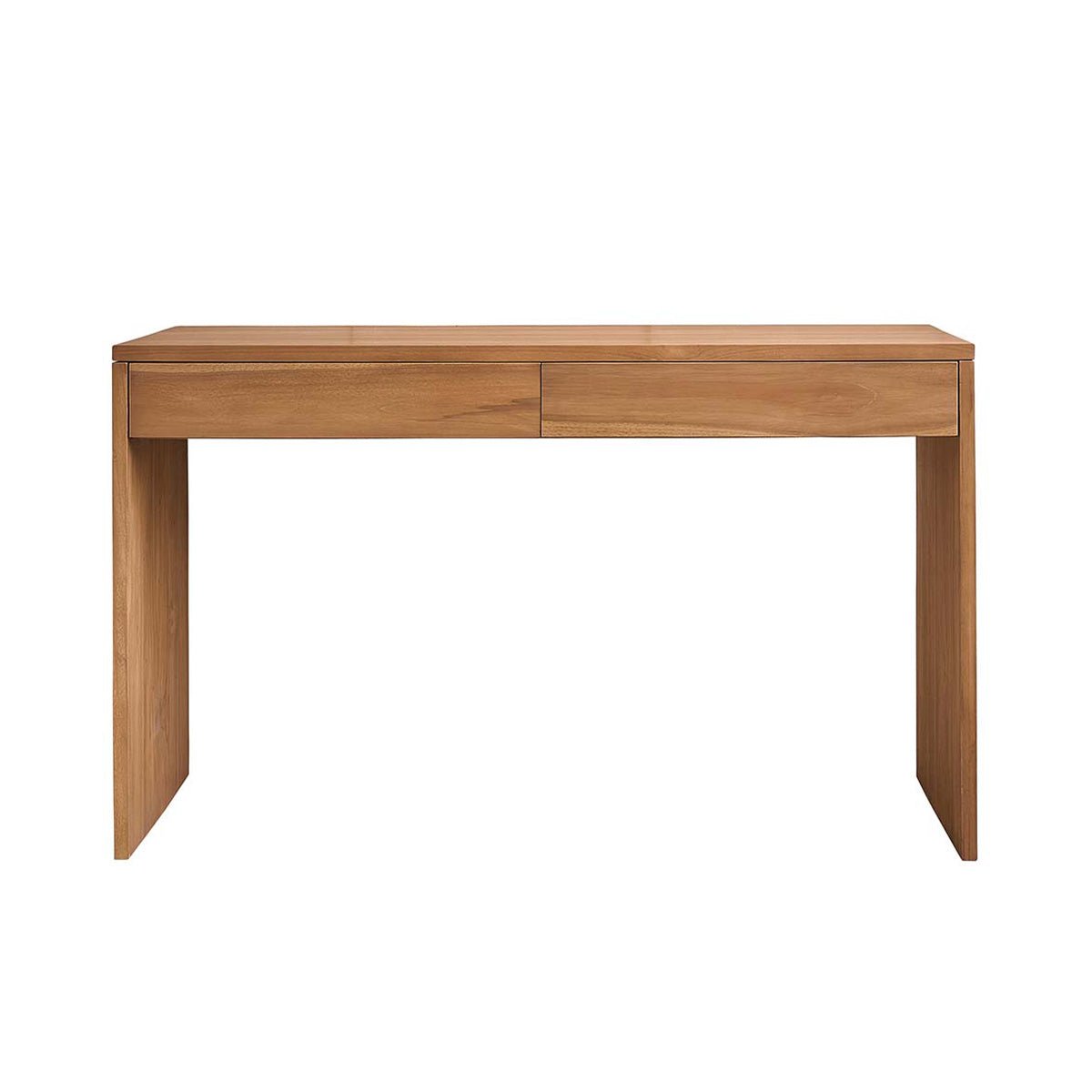 Bureau en bois de teck 130 cm 2 tiroirs  TRISTAN naturel, BERAH GETAH