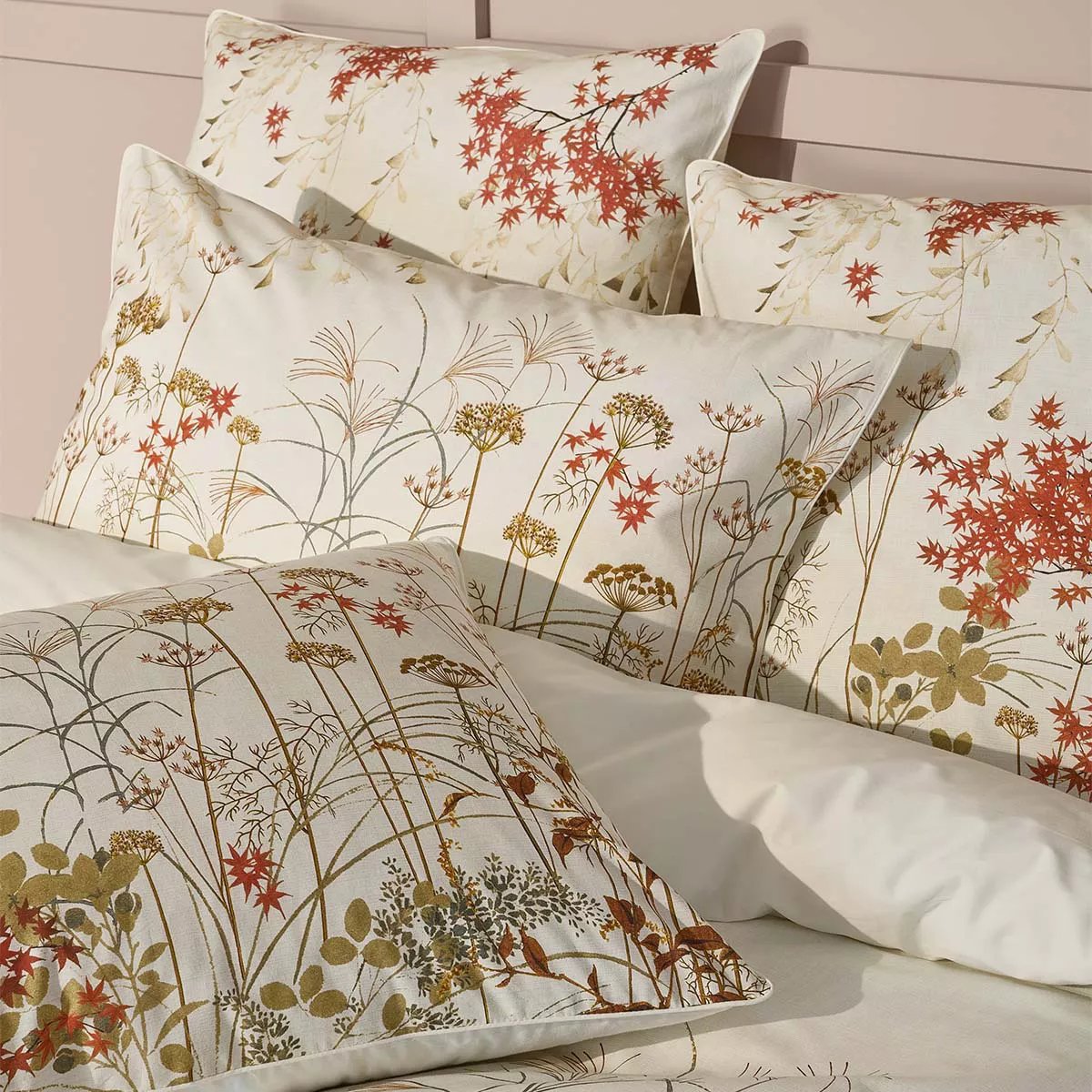 Lot de 2 taies percale de coton ERABLES automne, GARNIER THIEBAUT