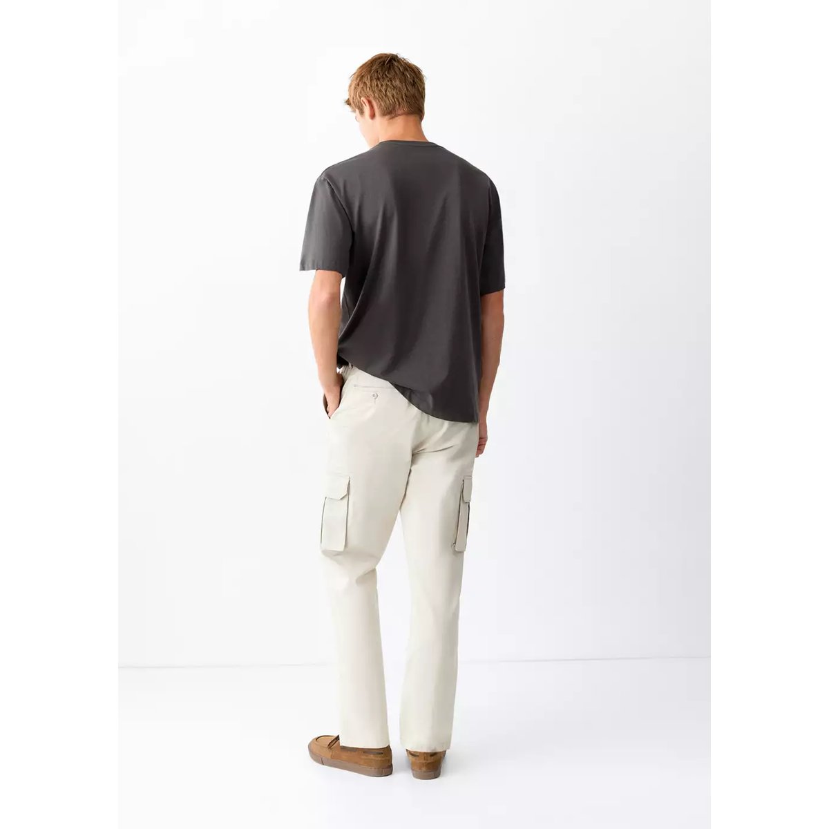 Pantalon droit cargo gris clair/pastel, MANGO TEEN