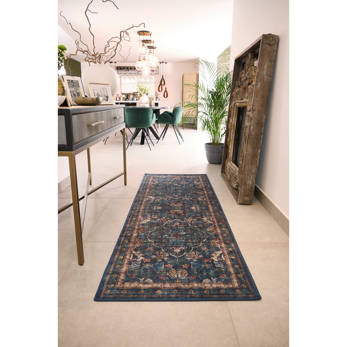 Midnight Paisley Eco-Washable Runner Rug multi-coloured, HUG RUG