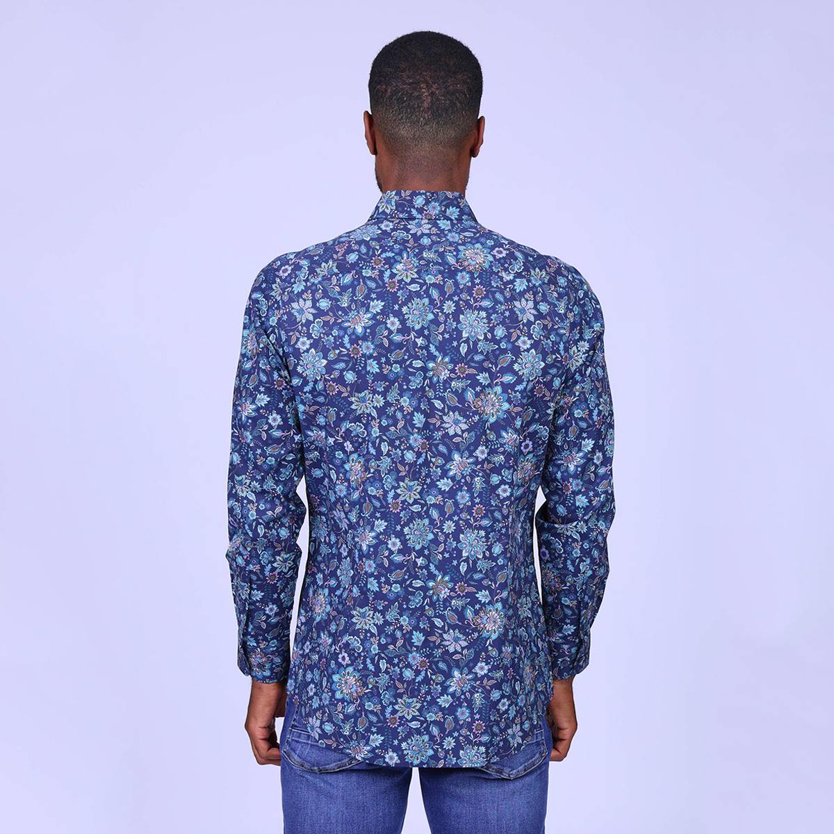 Chemise à motifs bleu marine, MISE AU GREEN