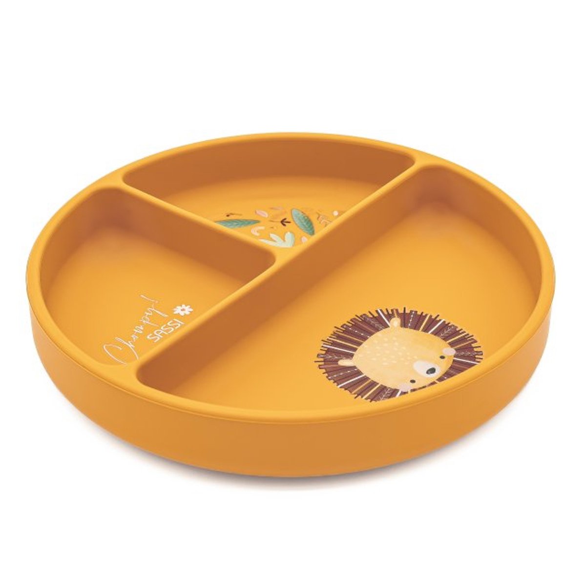 Assiette compartimentée en silicone avec ventouse ANIMAUX ANIMAUX orange, SASSI