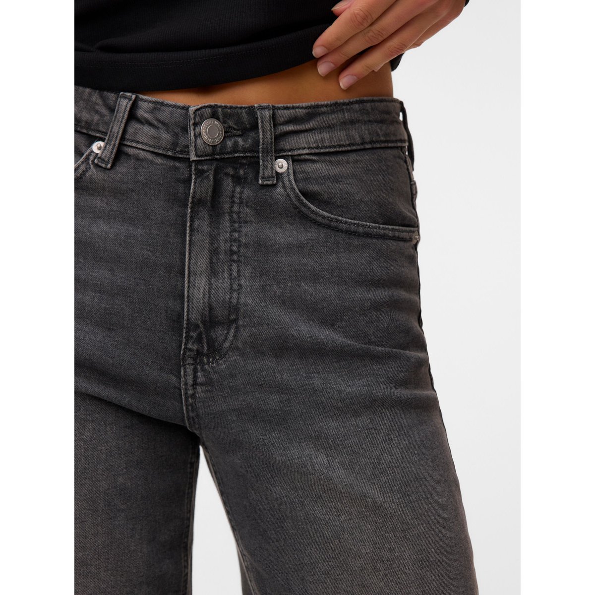 Jean À Coupe Large dark grey denim, VERO MODA