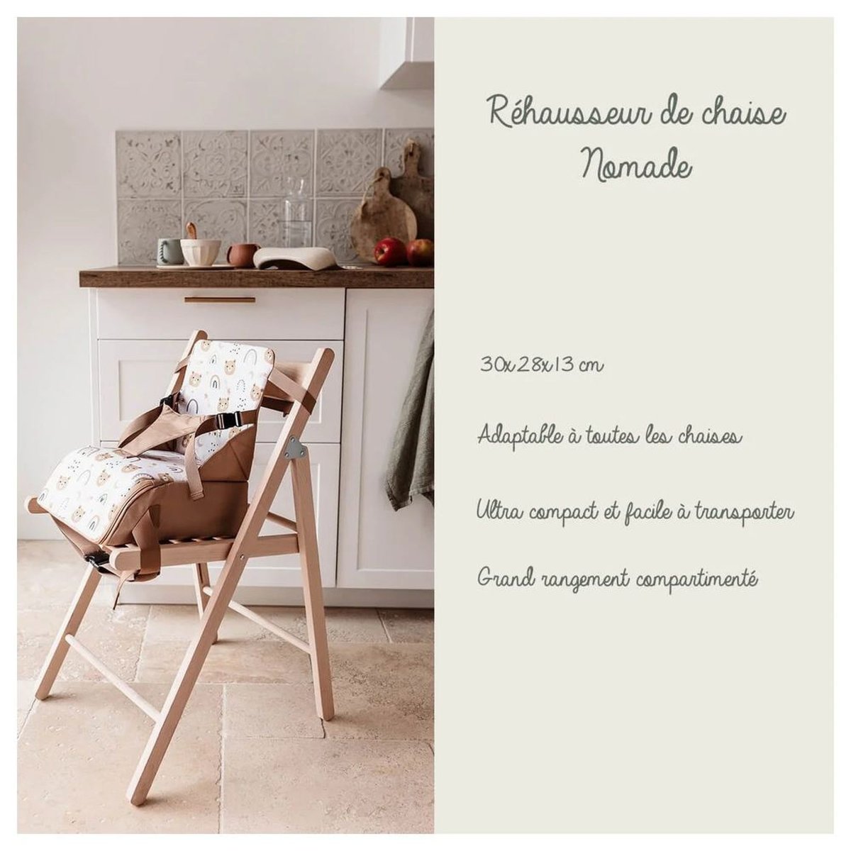 Réhausseur pour chaise bébé nomade camel, TINEO