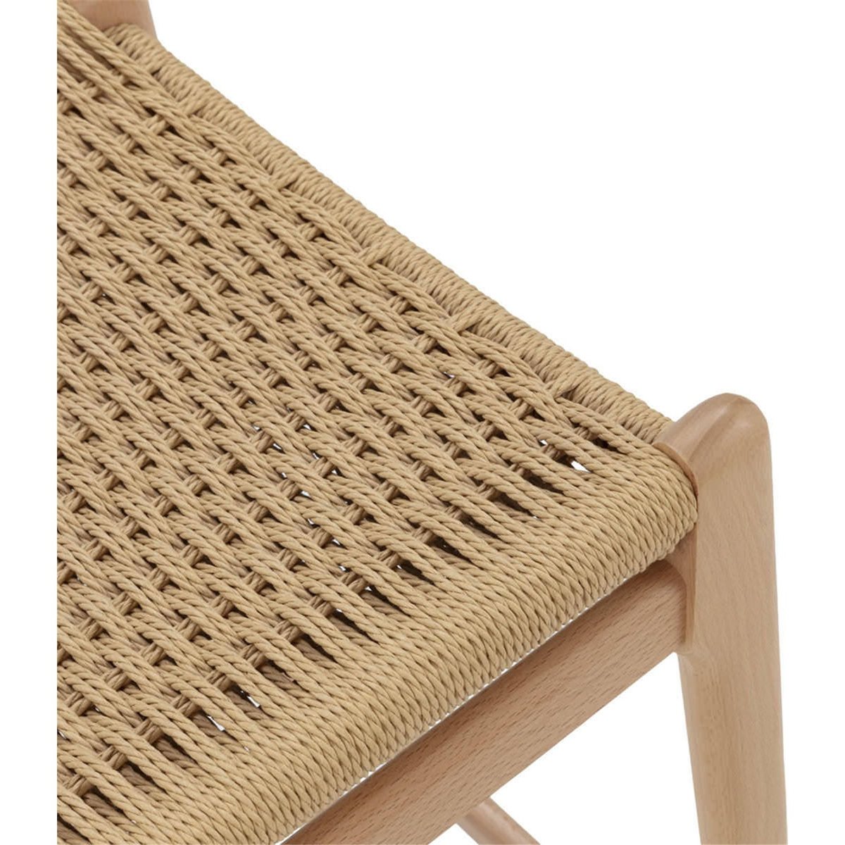 Tabouret haut en bois de hêtre et corde naturel, RECOLLECTION