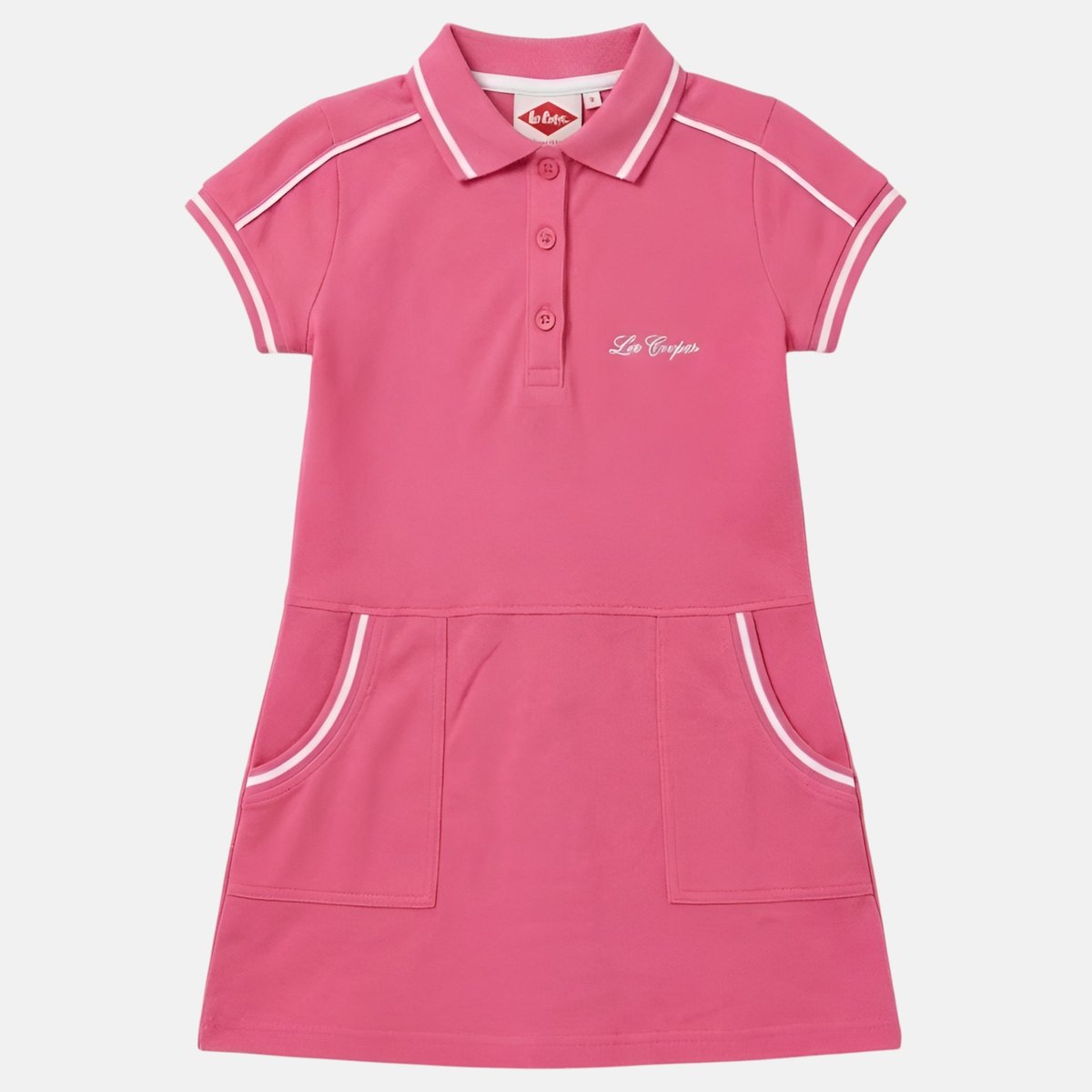 Robe polo ouverture boutonnée sur le devant rose, LEE COOPER