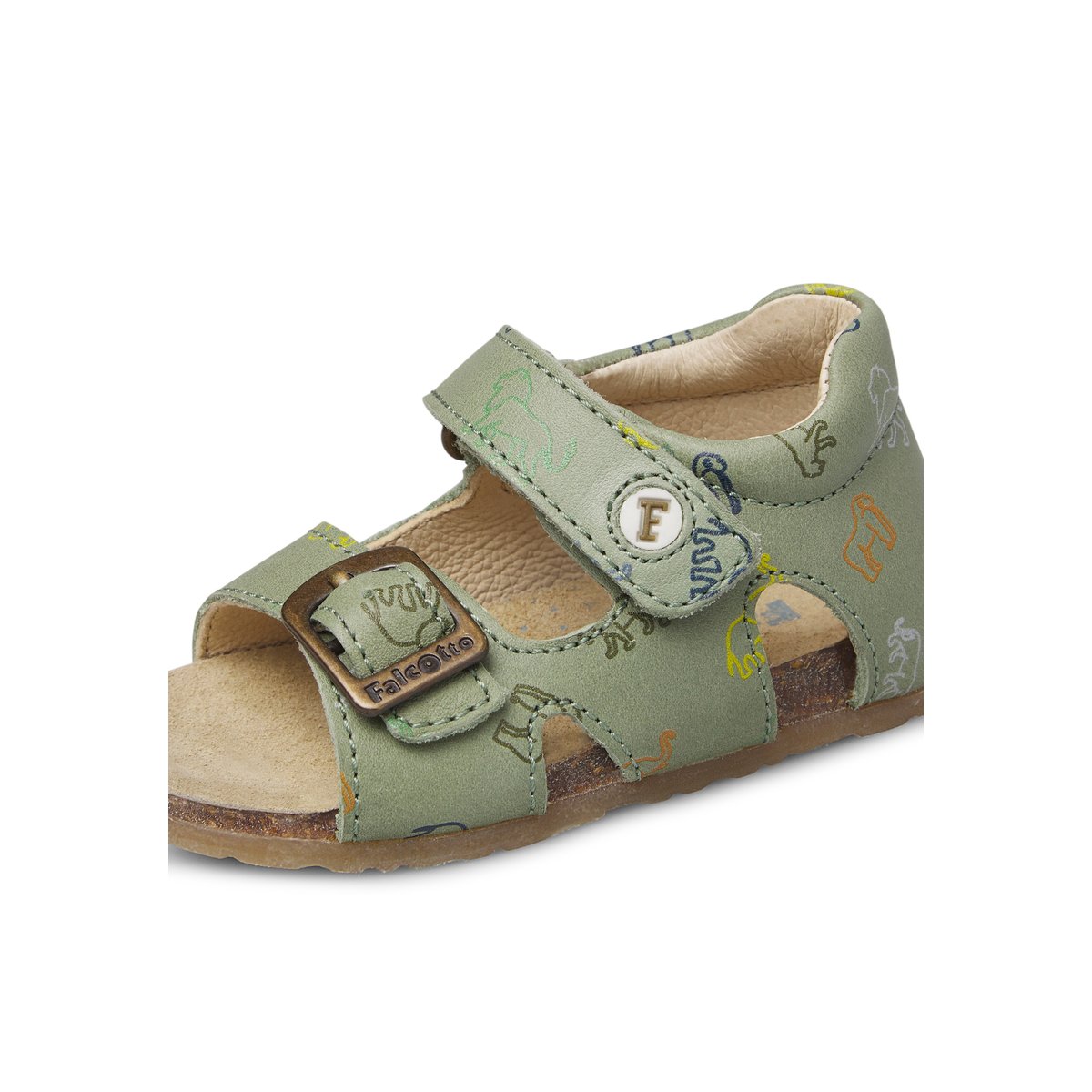 Sandales en cuir BEA vert-, FALCOTTO