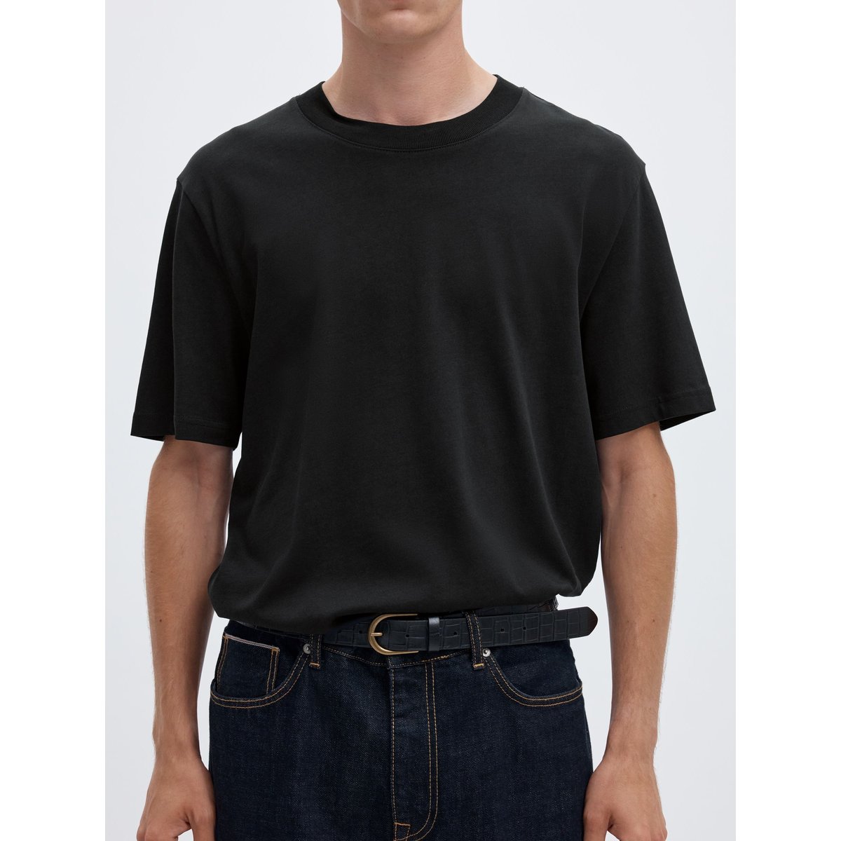 T-Shirt noir - black, SELECTED