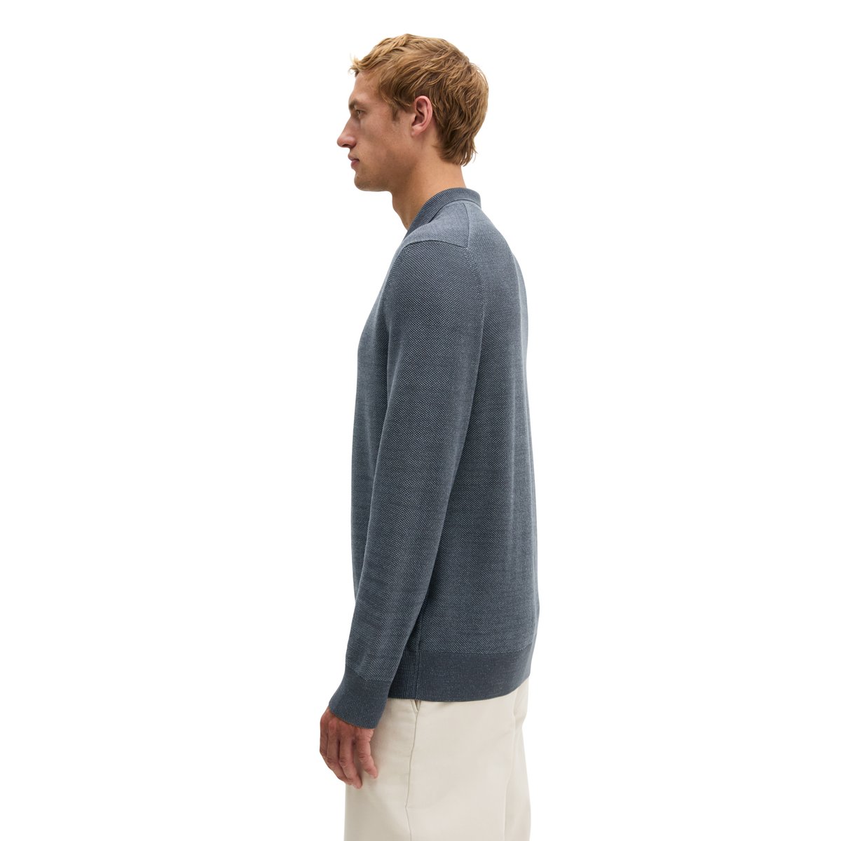 Polo en maille, coupe classique en pur coton bio bleu, MARC O'POLO