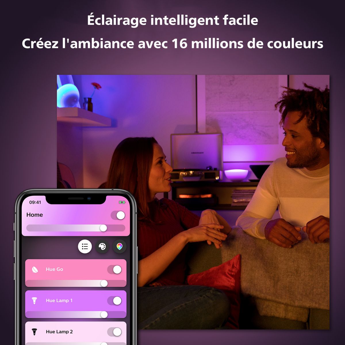 Lampe connectée Go White&Color Ambiance couleur unique, PHILIPS HUE