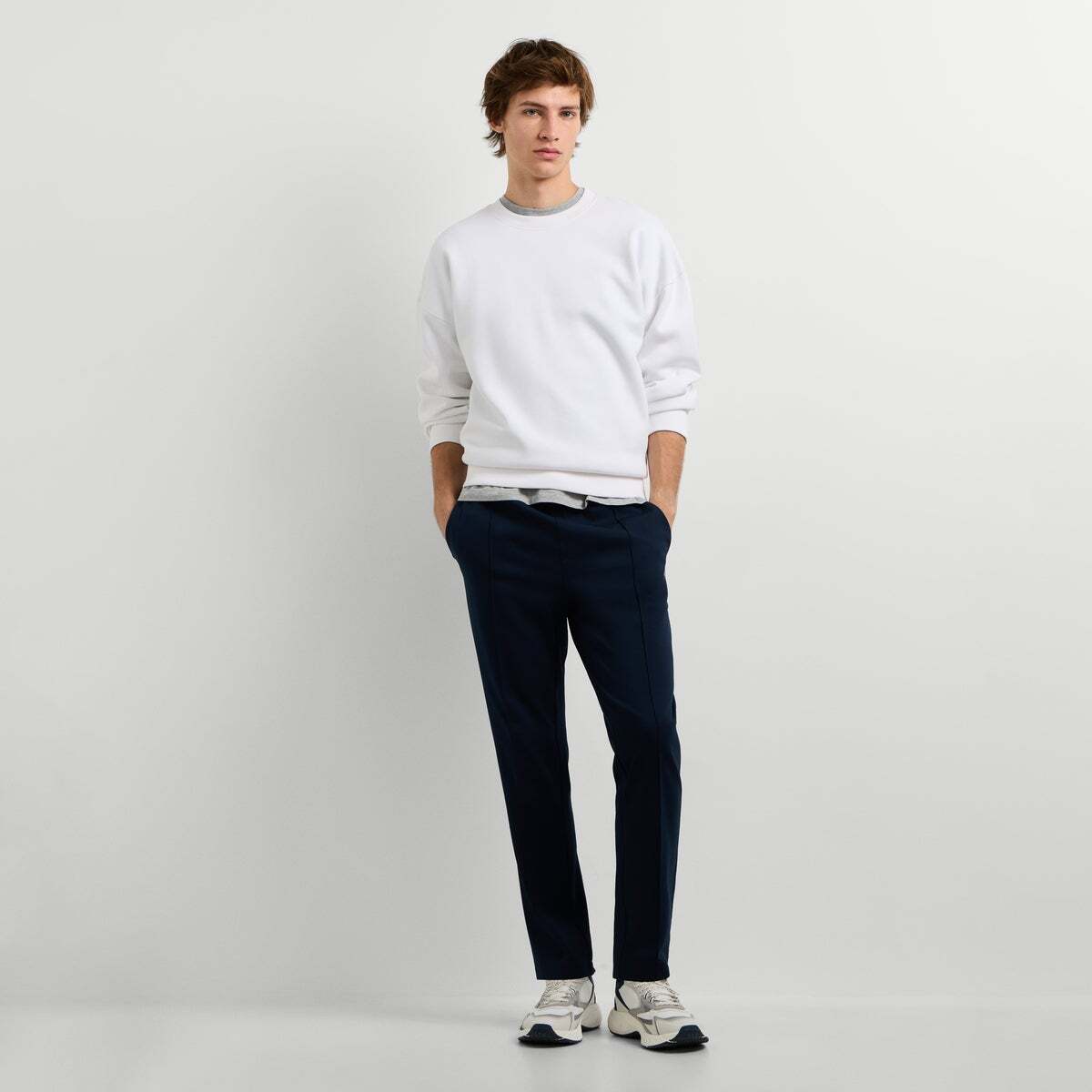 Sweat-Shirt À Col Rond Coupe Casual blanc, PEPE JEANS