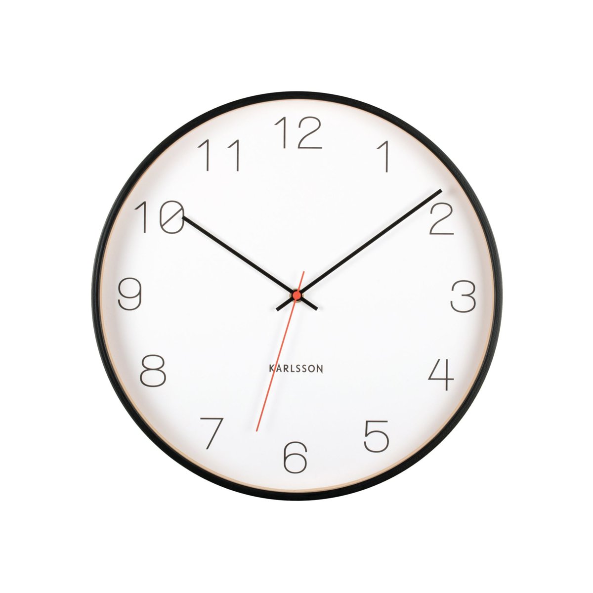 Horloge Murale Bois de bouleau JOY noir, KARLSSON