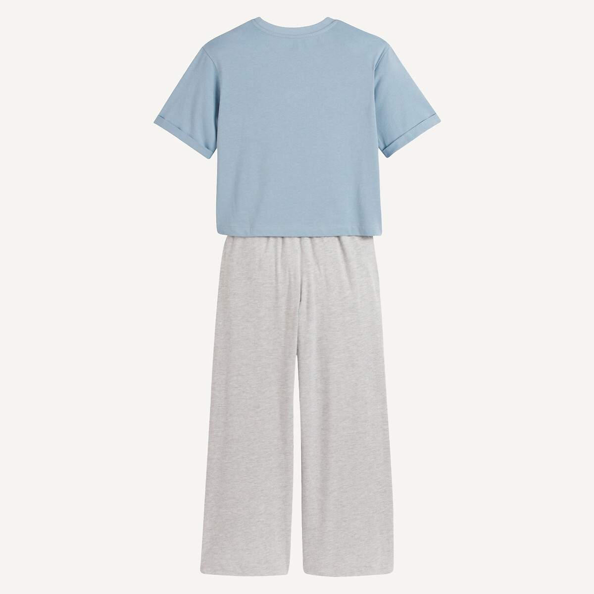 Pyjama in katoen blauw/grijs, LA REDOUTE COLLECTIONS