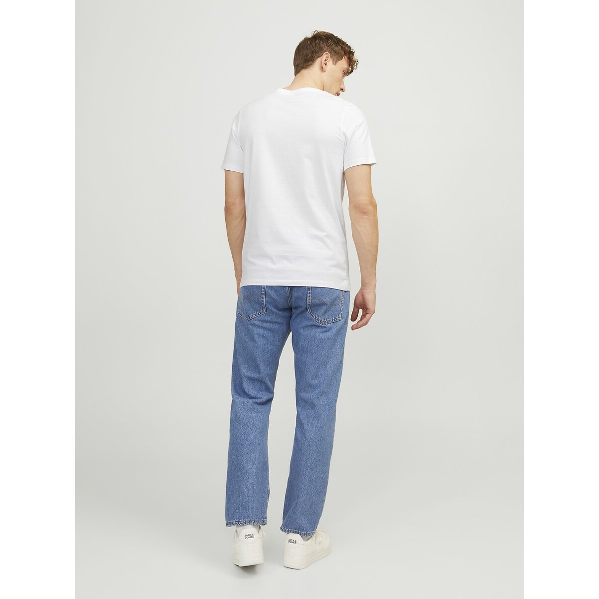 Set van 3 T-shirts met korte mouwen wit + marine + zwart, JACK & JONES