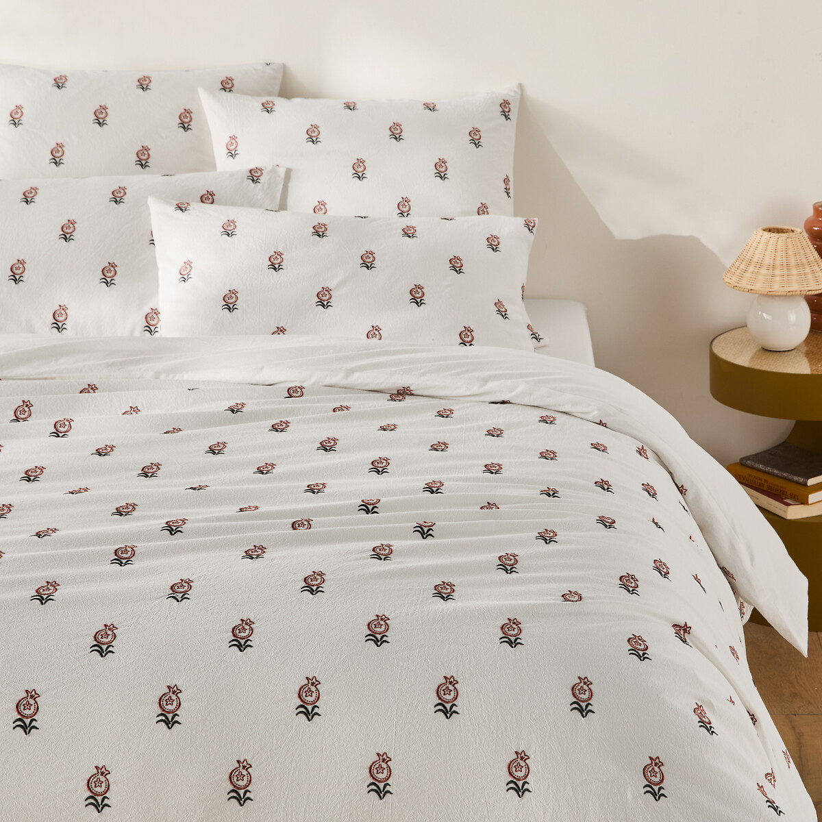 Housse de couette en coton vintage brodé, Anda ecru, LA REDOUTE INTERIEURS