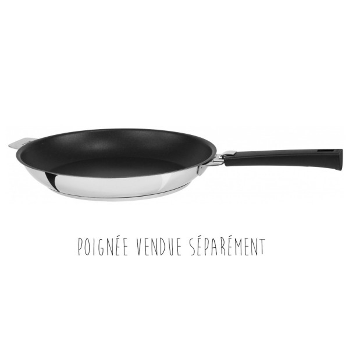 Poêle antiadhésive en inox amovible MUTINE inox, CRISTEL