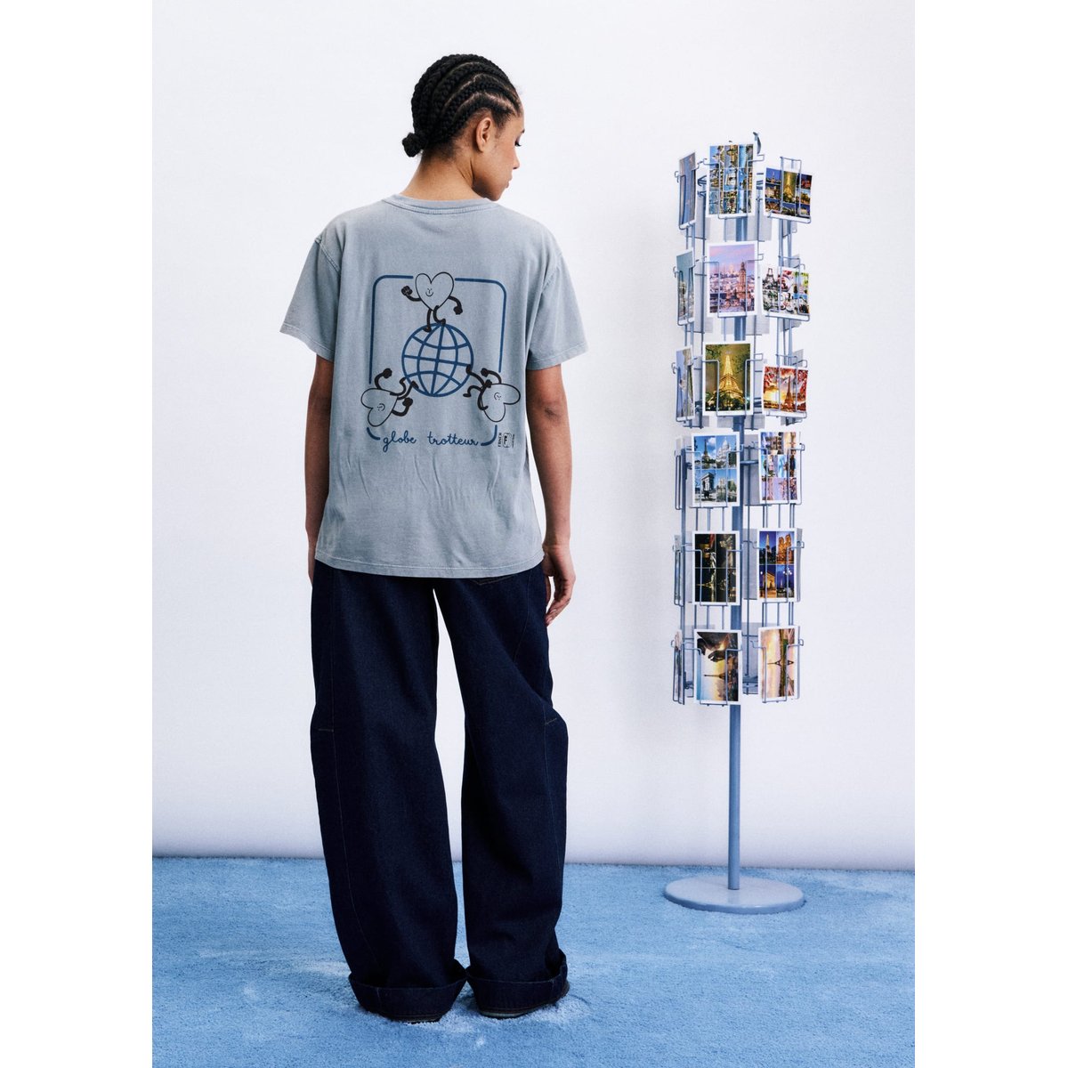 T-shirt Globetrotter en coton GLOBETROTTER gris, FRNCH