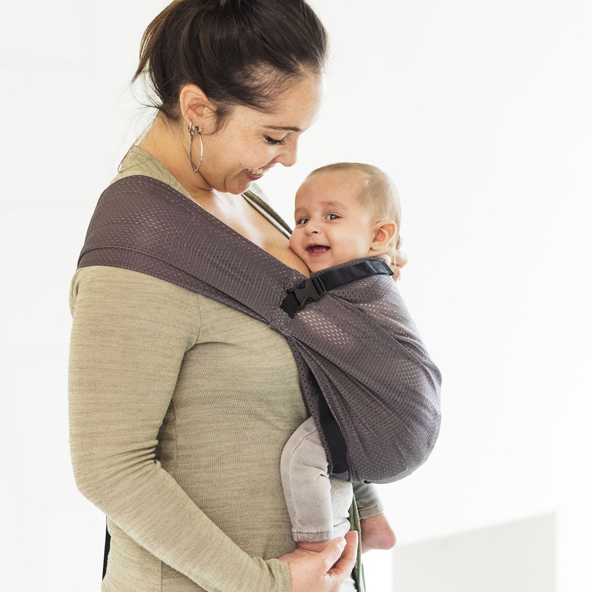 Porte bébé Mini Sling gris, MINIMONKEY