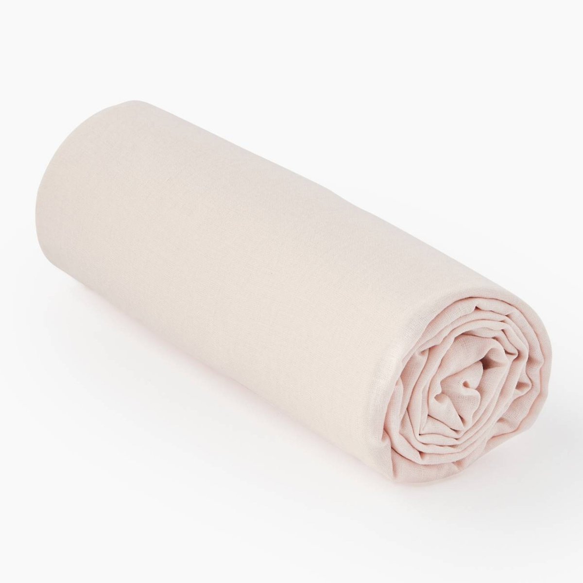 Drap housse, 100% lin beige rose, MONOPRIX