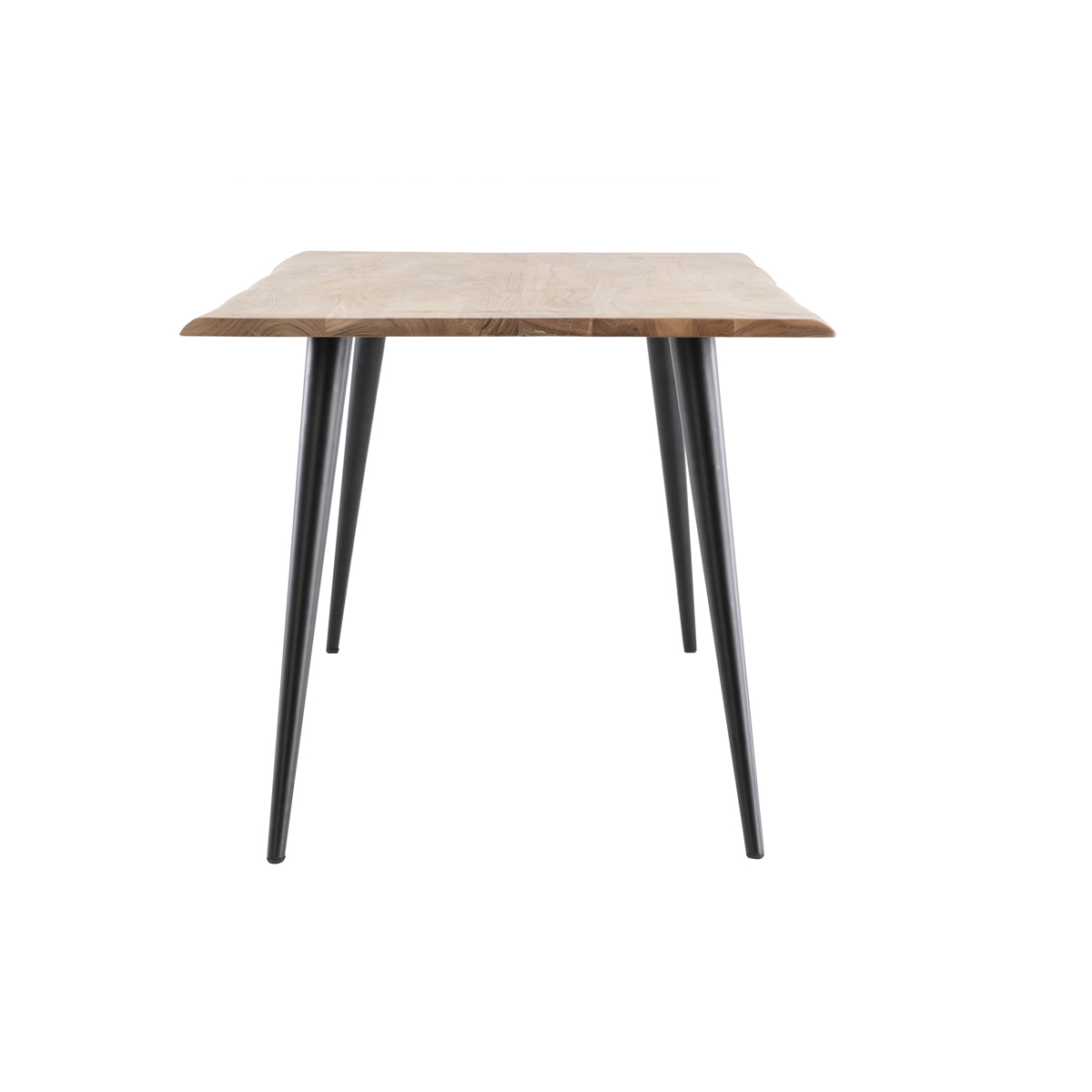 Table à manger rectangulaire industrielle en bois massif et métal noir L175 cm EDGE bois clair / noir, MILIBOO