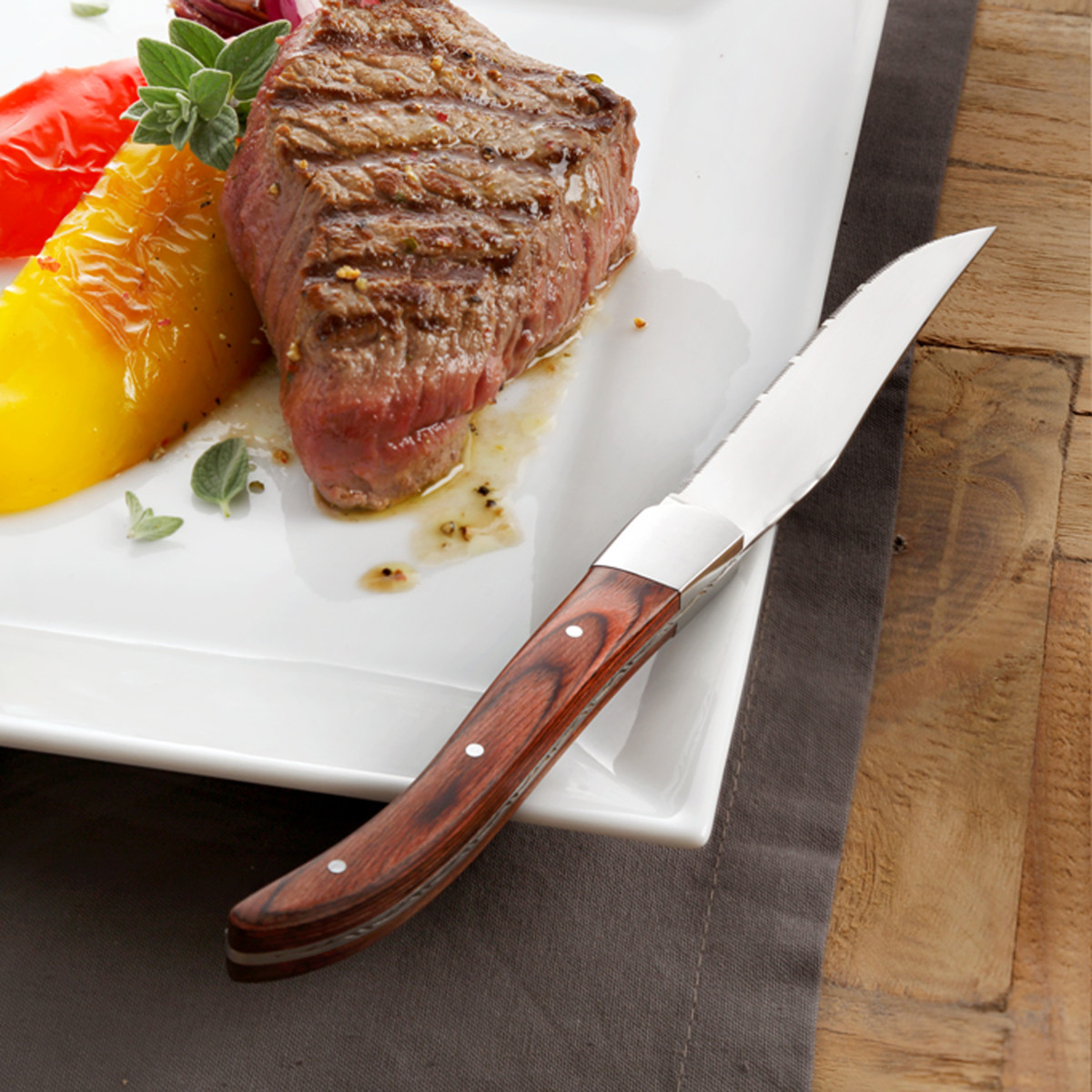 Coffret 4 couteaux steak - ROYAL STEAK bois, AMEFA