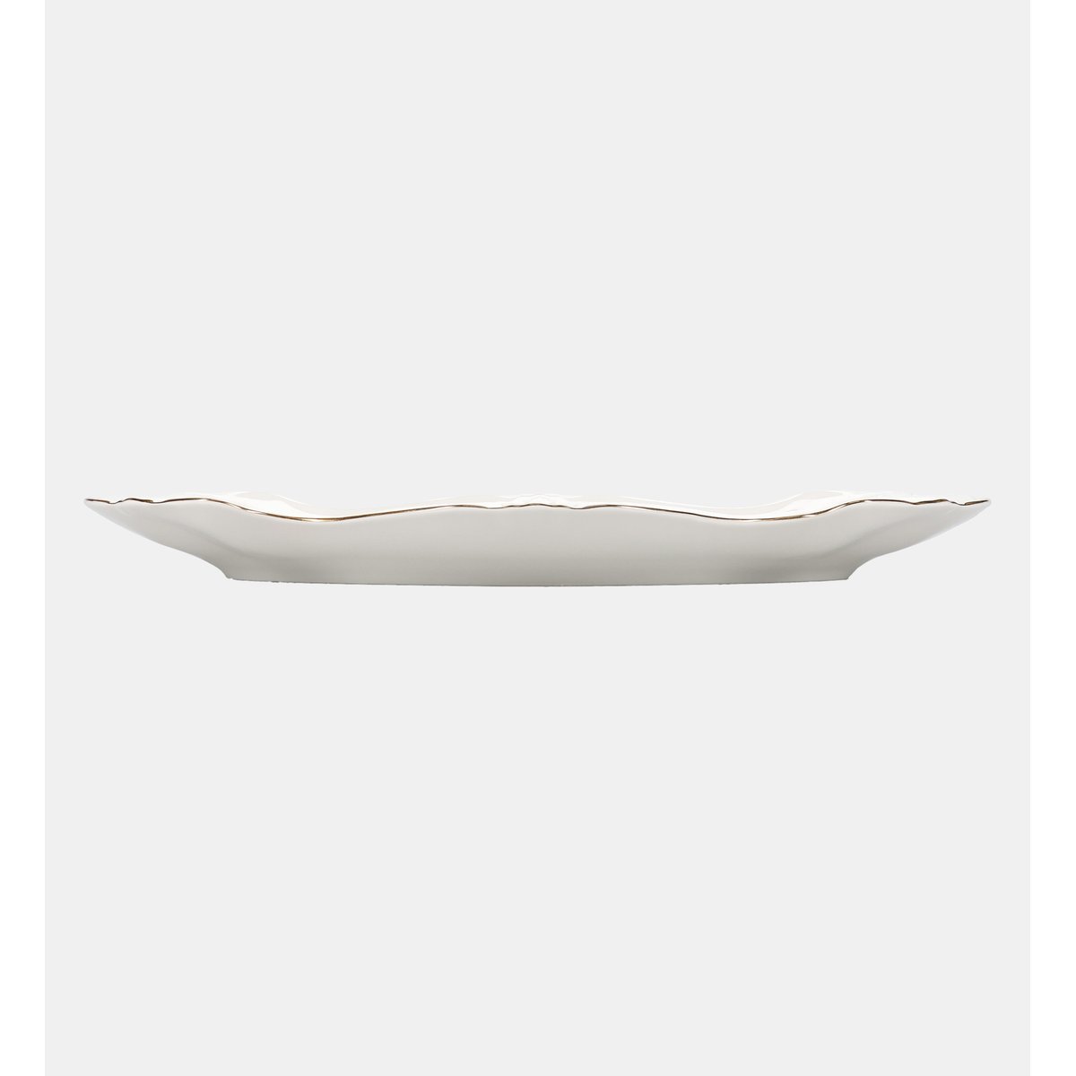 Plat à servir avec bord doré blanc et doré, BONBISTRO