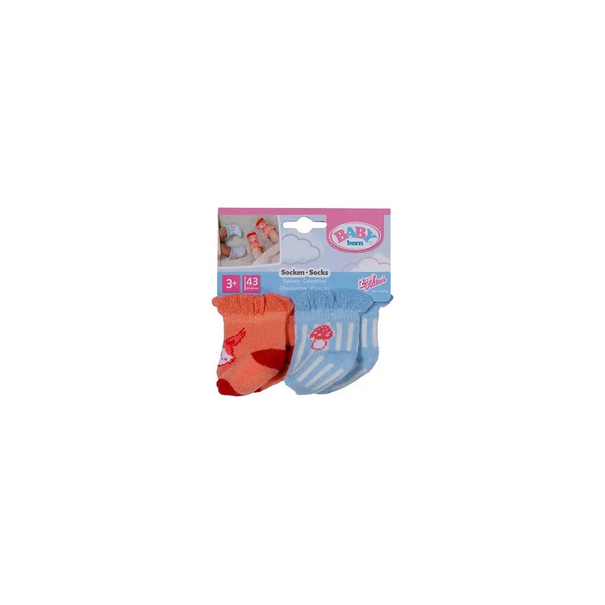 BABY born Chaussettes agneau pour poupée de 43 cm multicolore, ZAPF CREATION