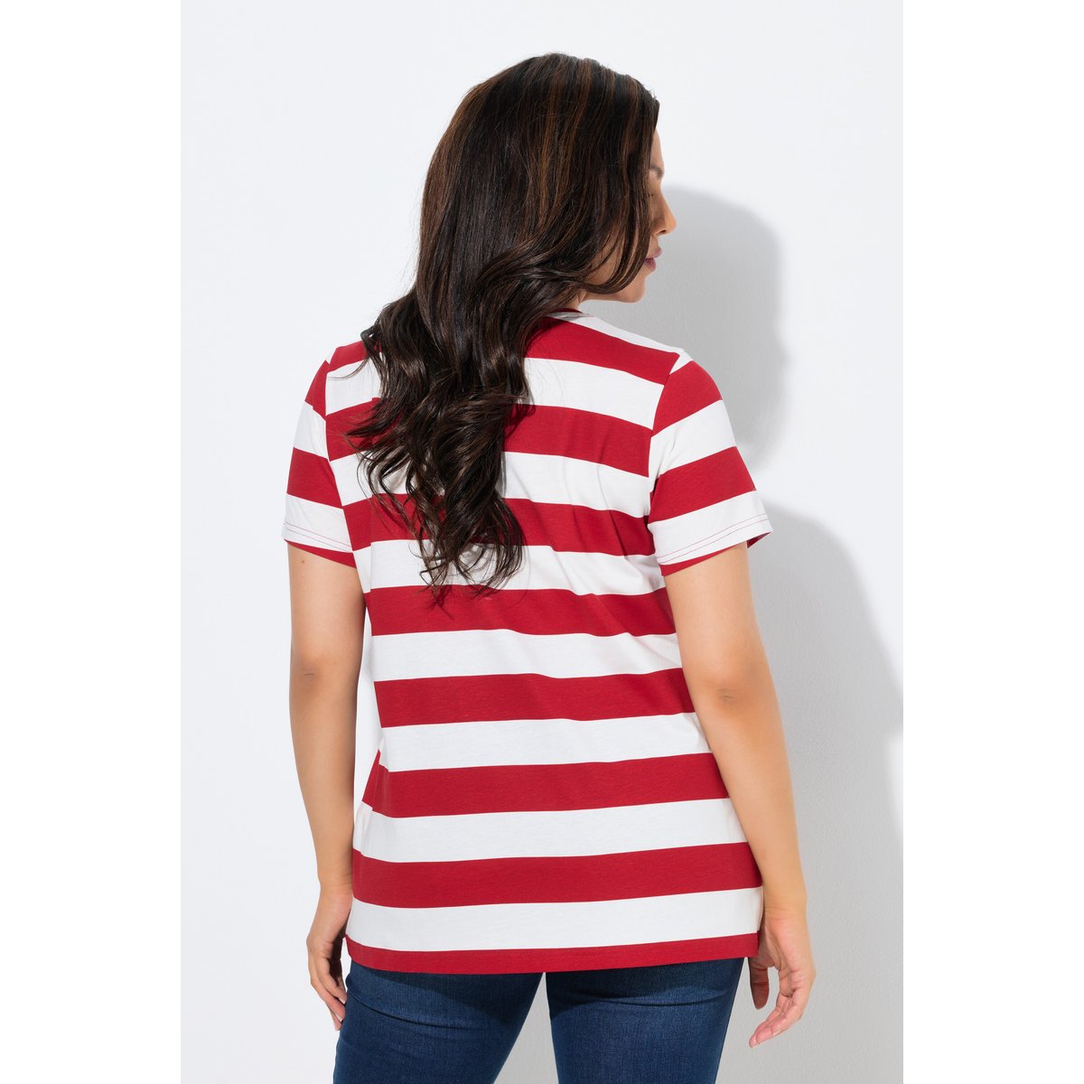 T-shirt rayé, coupe Classic Fit salsa, ULLA POPKEN