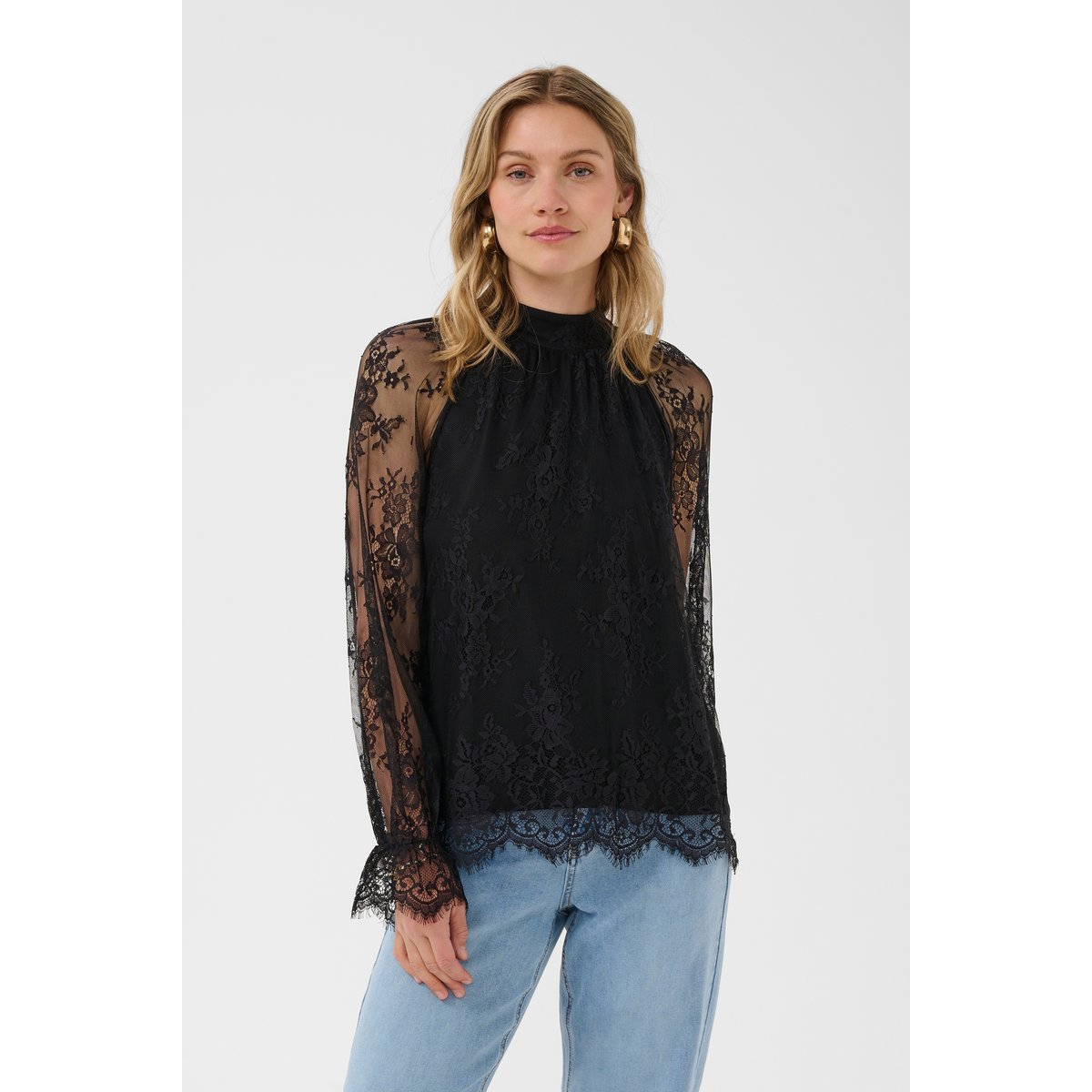 Blouse à manches longues noir pitch black, CREAM