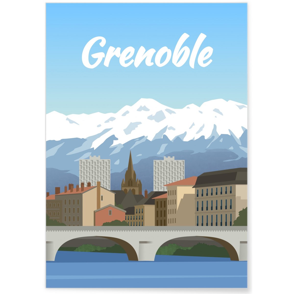 Affiche ville Grenoble blanc, L'AFFICHERIE