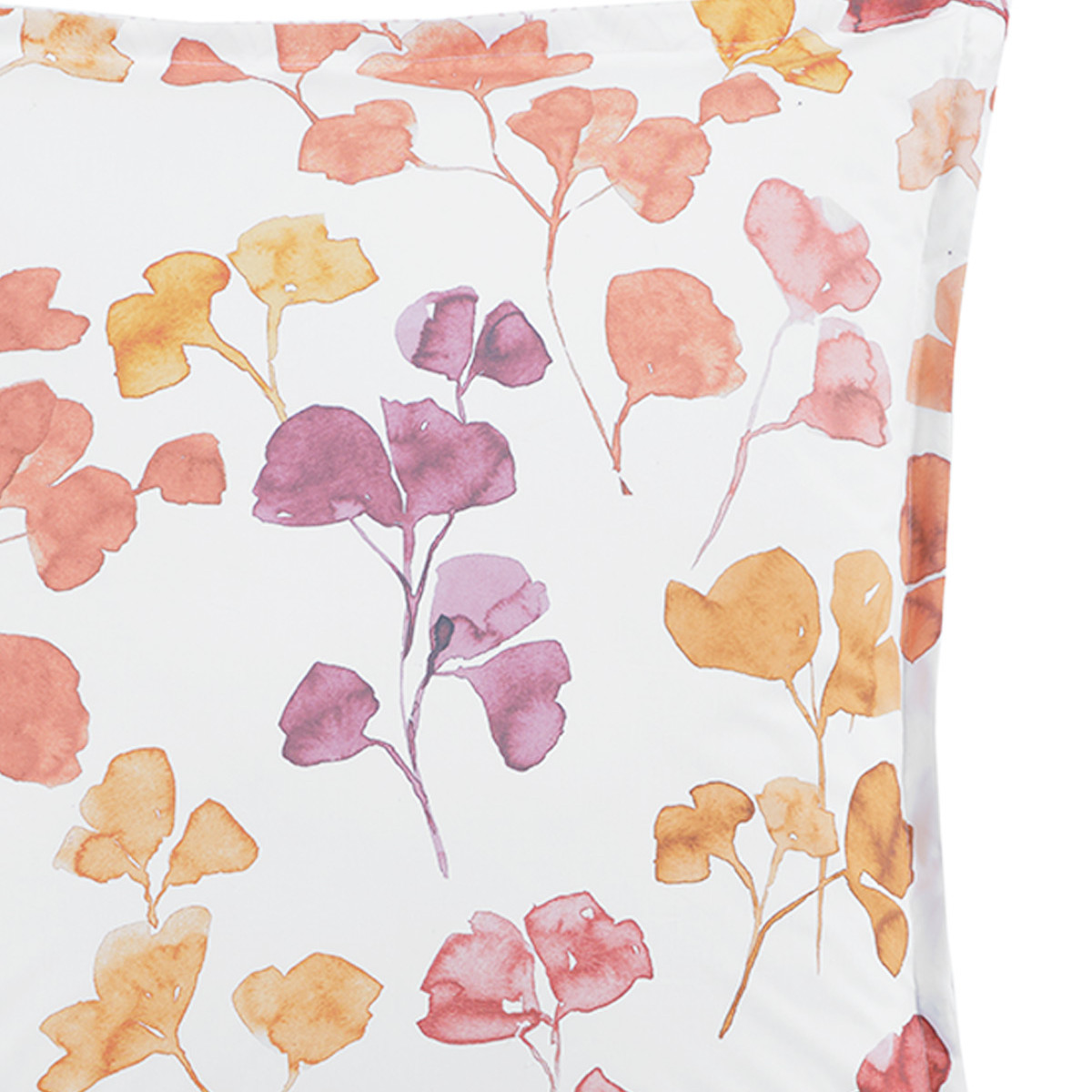 Lot de 2 taies d'oreillers en percale de coton EMMA safran, SENSEI MAISON