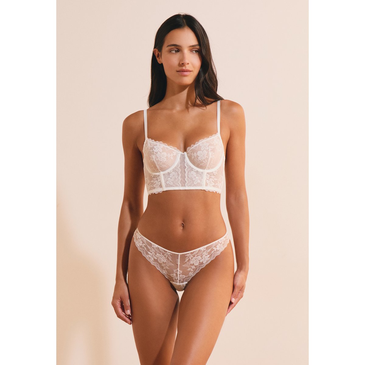 Tanga avec broderie HERITAGE ecru, ETAM