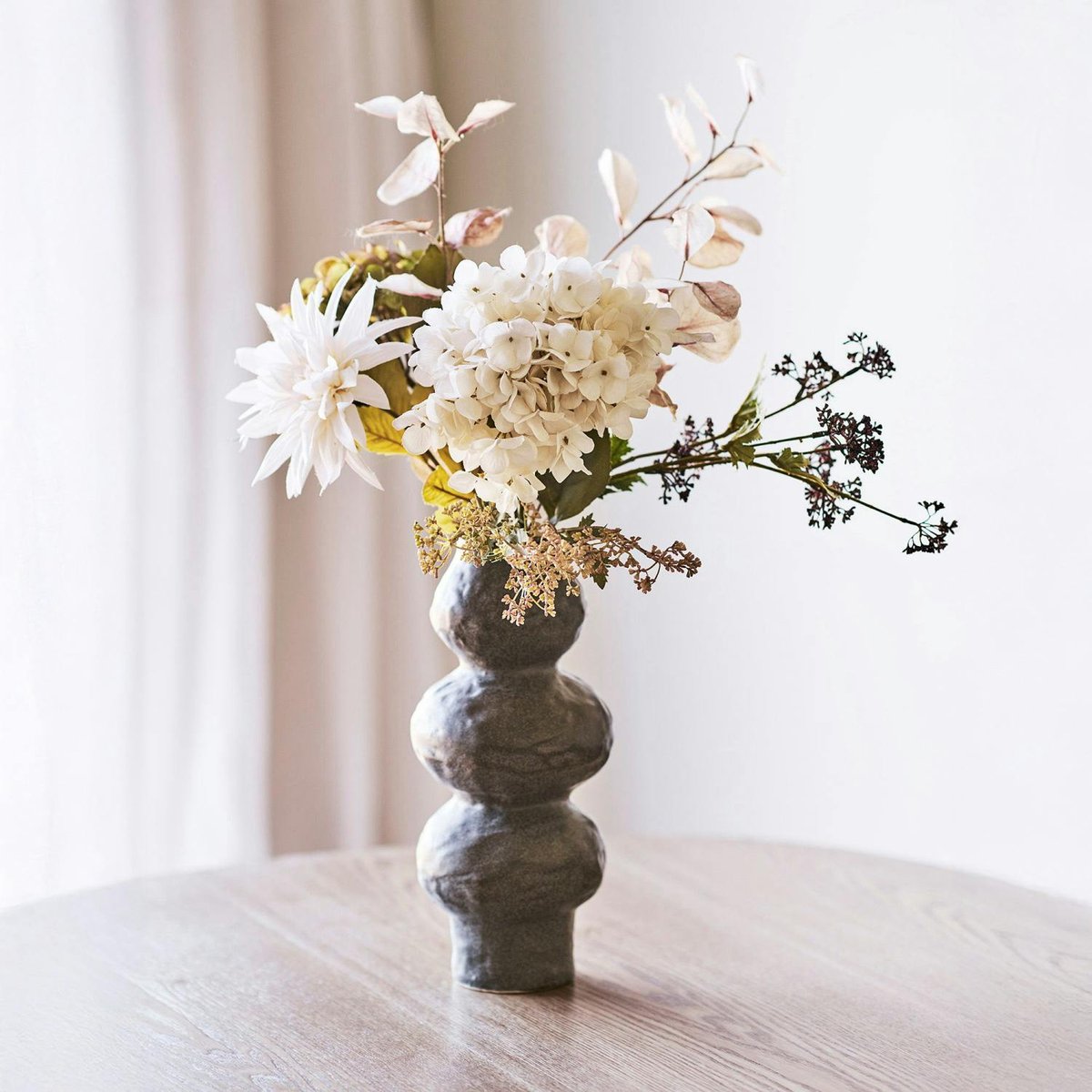 Vase design organique céramique marron gris foncé, PIER IMPORT