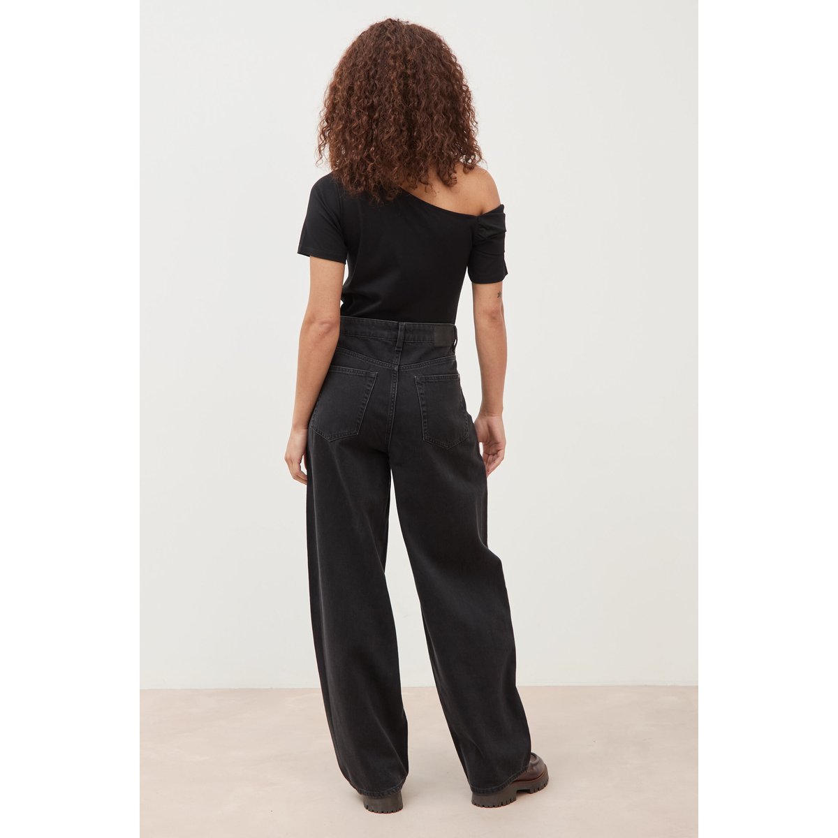 Jeans loose en coton denim gris, BONOBO
