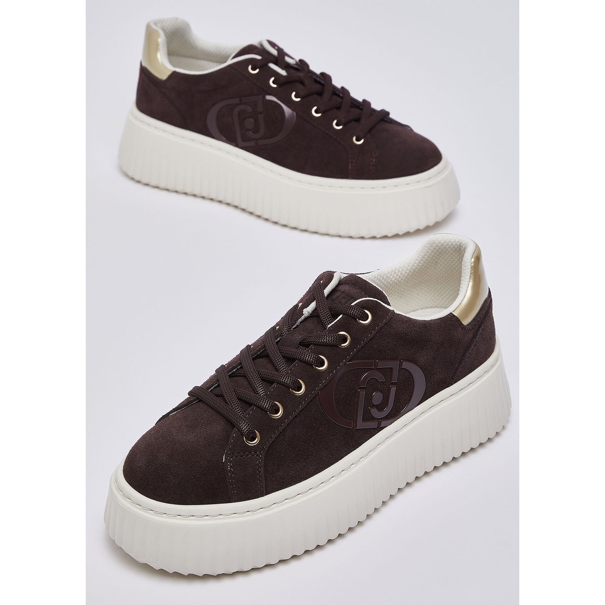 Sneakers plateforme en daim moka, LIU JO