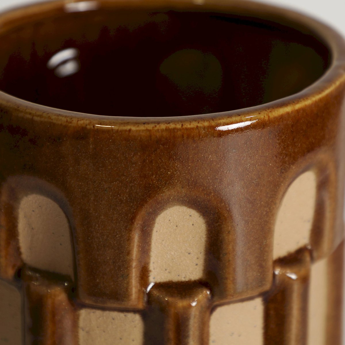 Vase céramique collection ziggy marron et beige, RECOLLECTION