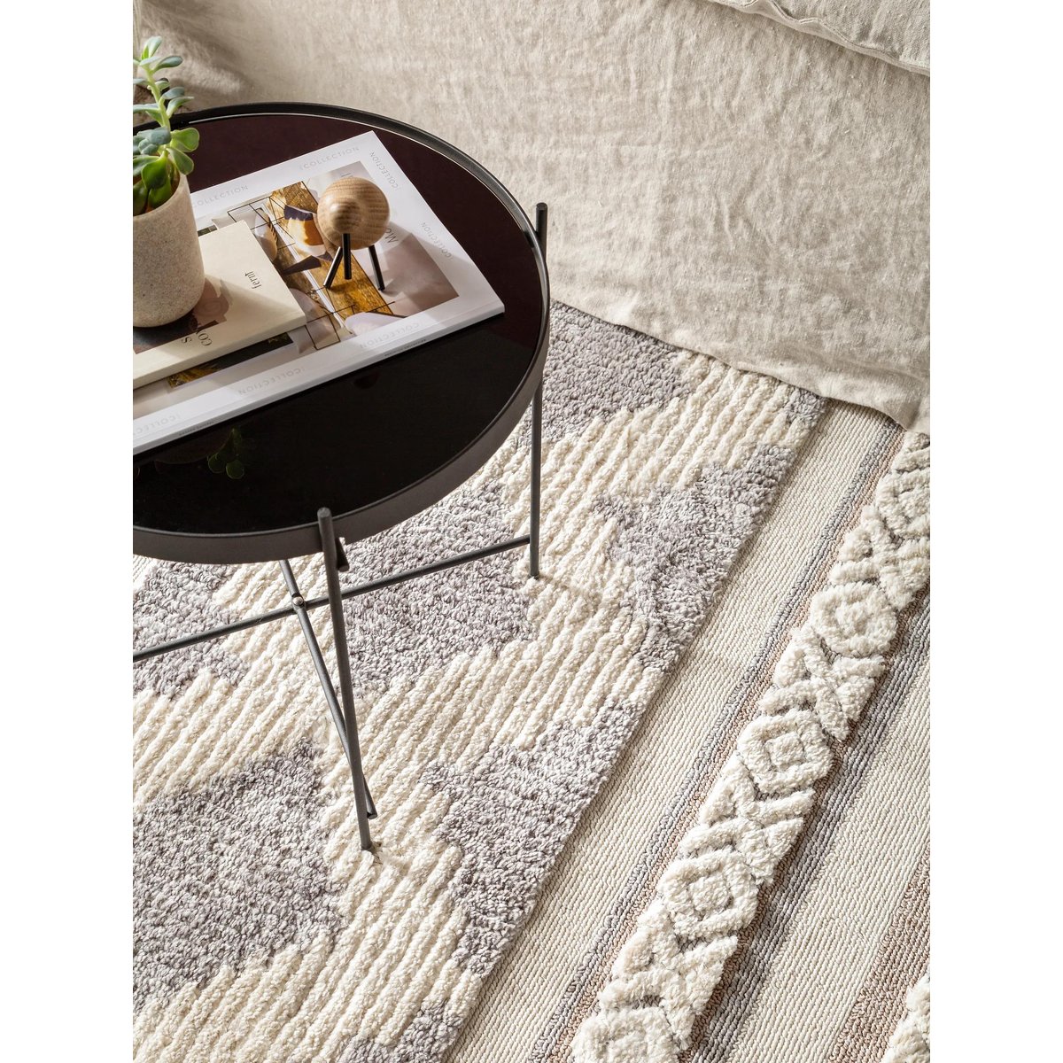 Tapis OYO crème/gris, BENUTA