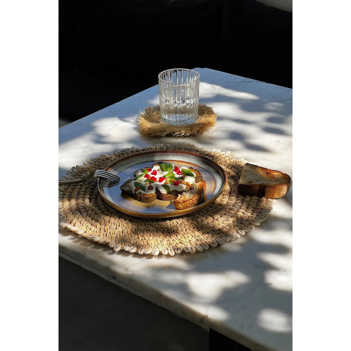 Set de table en raphia et coquillages RAFFIA beige, BAZAR BIZAR