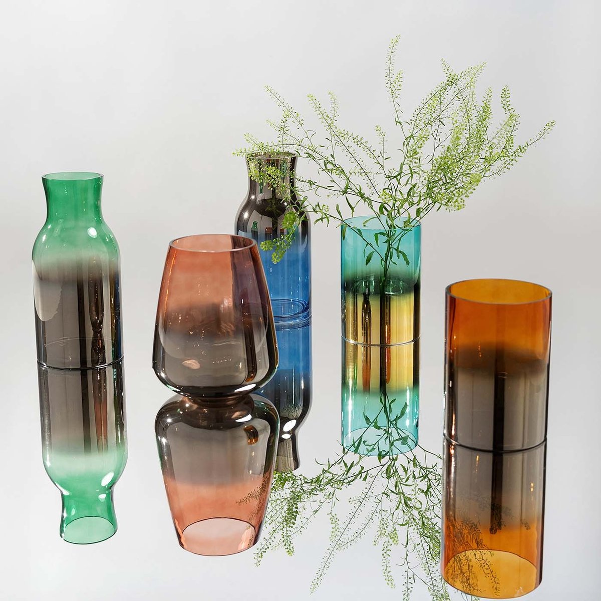Vase en verre, GLOW vert, KARE DESIGN