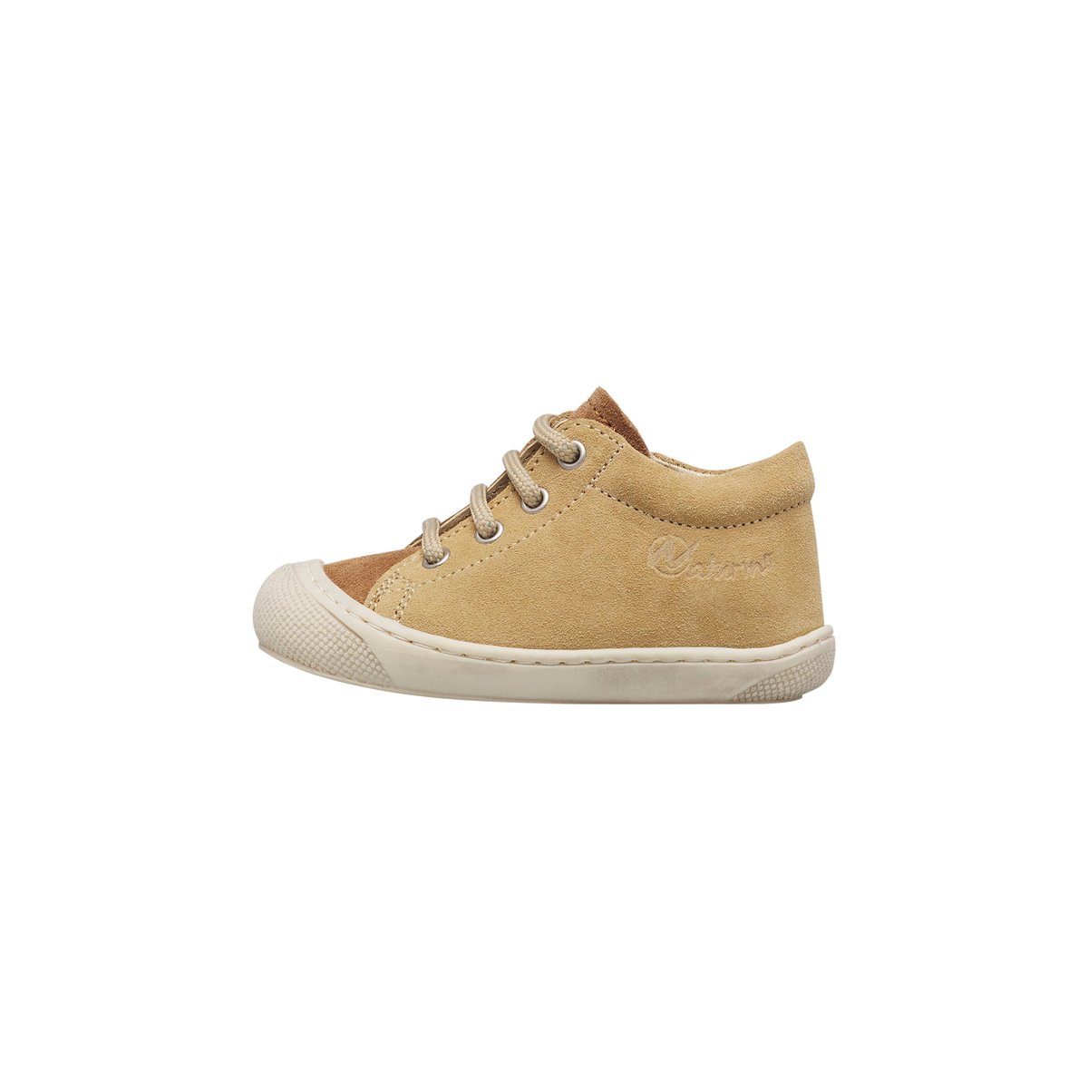 Chaussures premiers pas en cuir avec fermeture éclair COCOON ZIP sable-marron, NATURINO