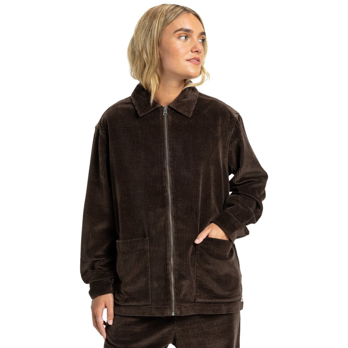 Surchemise zippée à manches longues PAYARAWA marron chocolate brown, QUIKSILVER