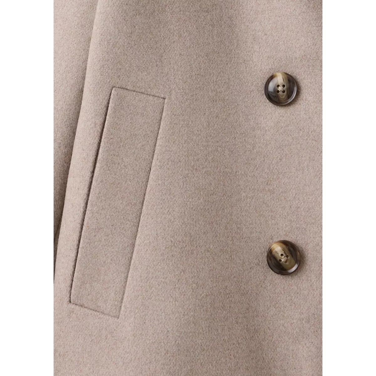 Manteau laine mélangée boutons sable, MANGO TEEN
