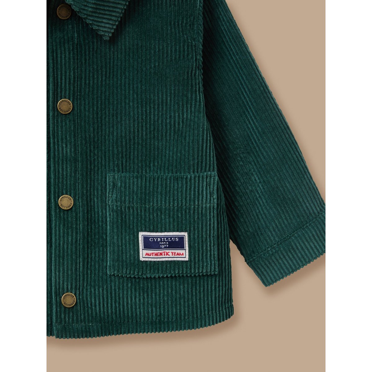 Surchemise en velours vert pin, CYRILLUS