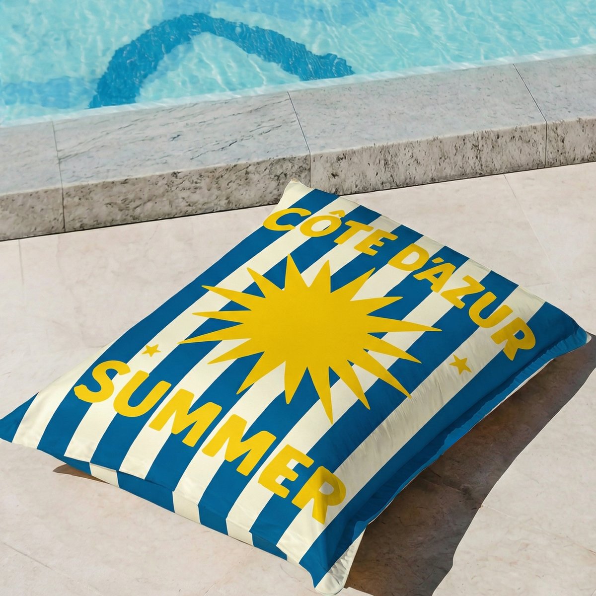 Pouf XL extérieur imperméable Côte d'Azur jaune, MX HOME