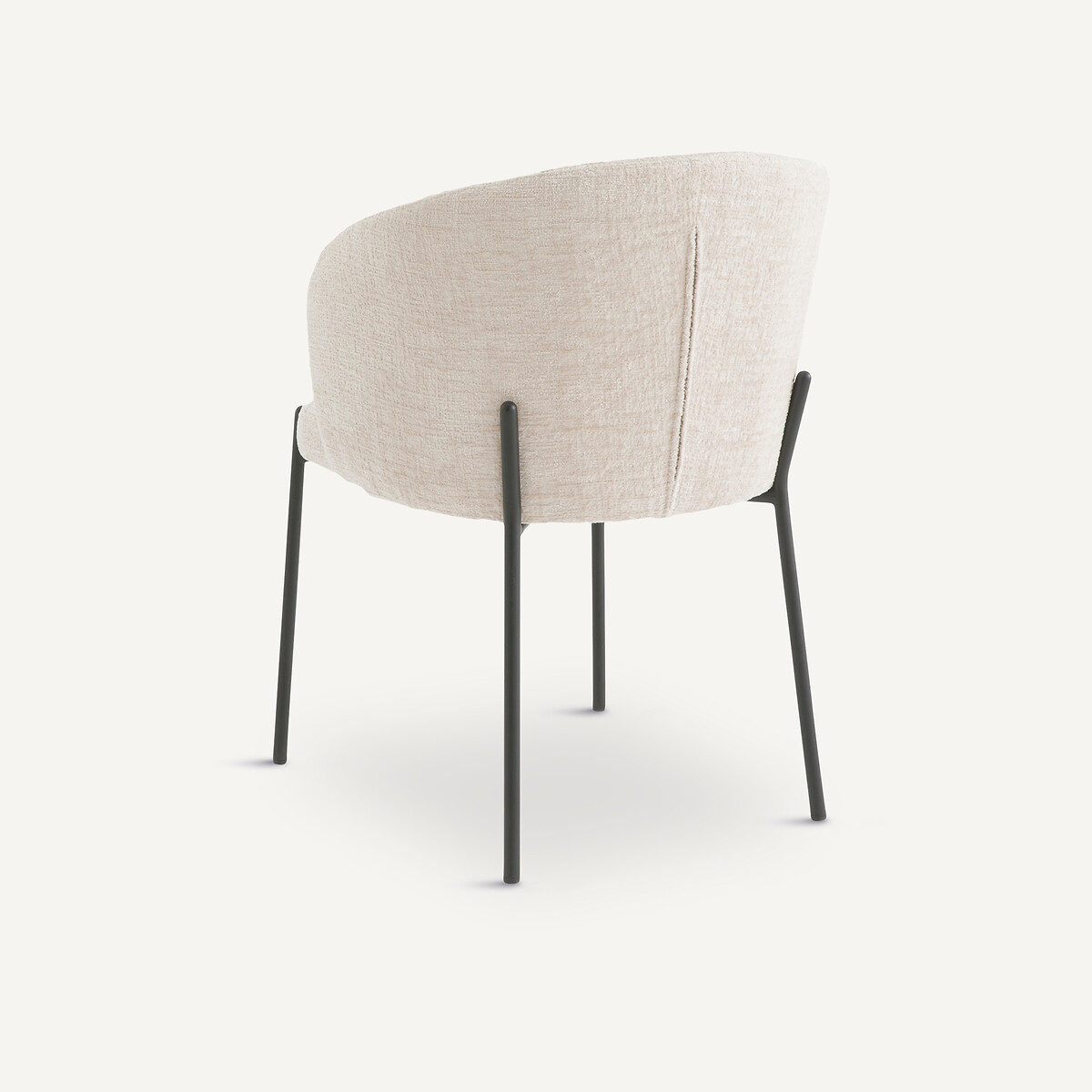 Fauteuil de table velours chenille, Kinna albatre, AM.PM